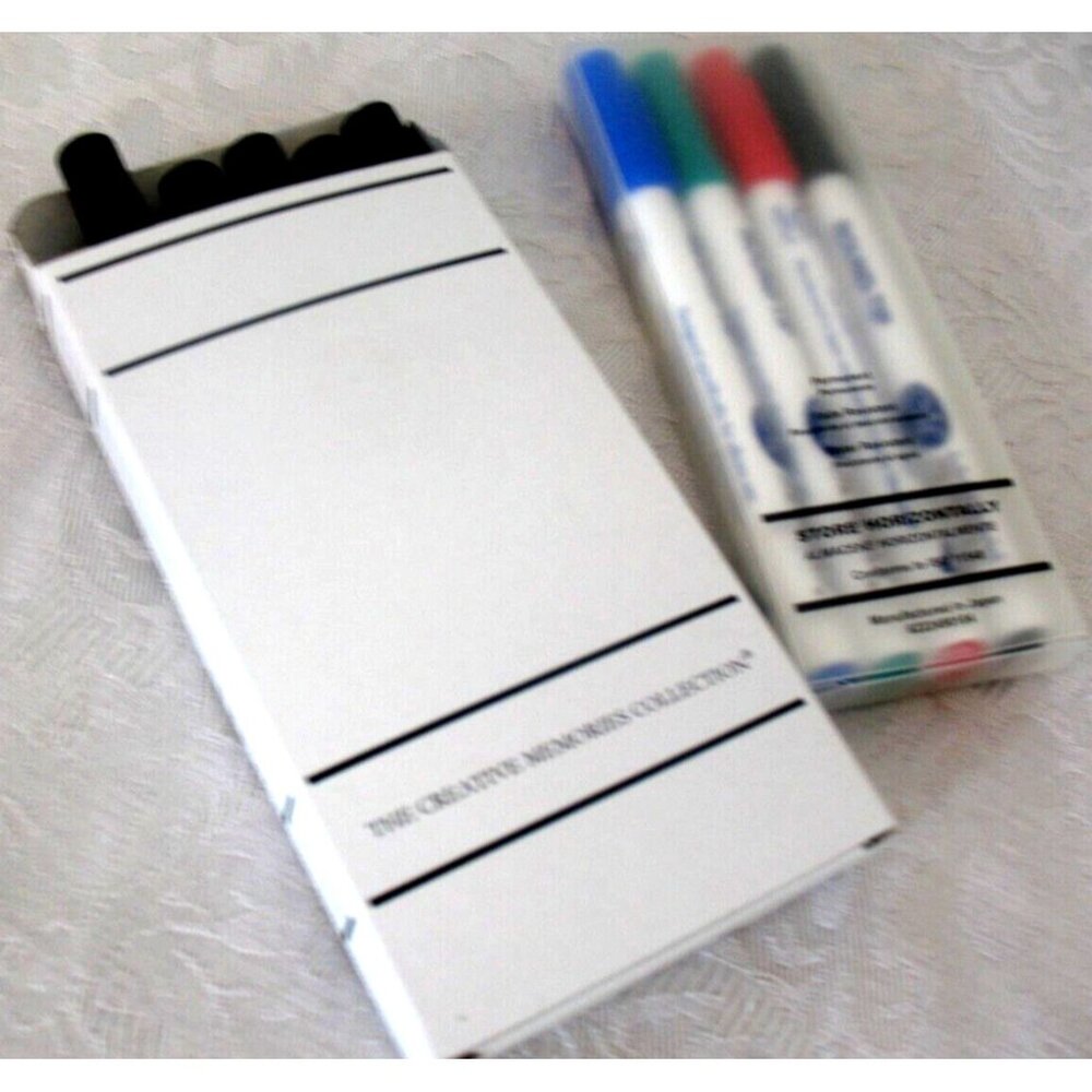 1 Box of 5 Creative Memories Round Tip Black Pens Plus 4 Colored - Picture 2 of 3